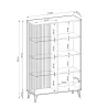 Vitrinenschrank VICI WT-103 mit Glasfront Weiß/Walnuss