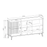 Sideboard VICI K-154 Weiß/Walnuss 154 cm mit Glasfront