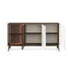Sideboard VICI K-154 Weiß/Walnuss 154 cm mit Glasfront