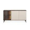 Sideboard VICI K-154 Weiß/Walnuss 154 cm mit Glasfront