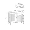 Sideboard VICI KSZ-103 Weiß/Walnuss mit Glasfront