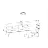 TV-Lowboard SLIDE RTV-180 Eiche/Schwarz 180 cm