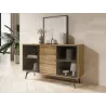 Kommode SLIDE KSZ-144 Eiche/Schwarz mit Schubladen