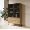 Vitrine SLIDE SZ-100 Eiche/Schwarz mit Glasfront