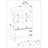 Vitrine SLIDE SZ-100 Eiche/Schwarz mit Glasfront