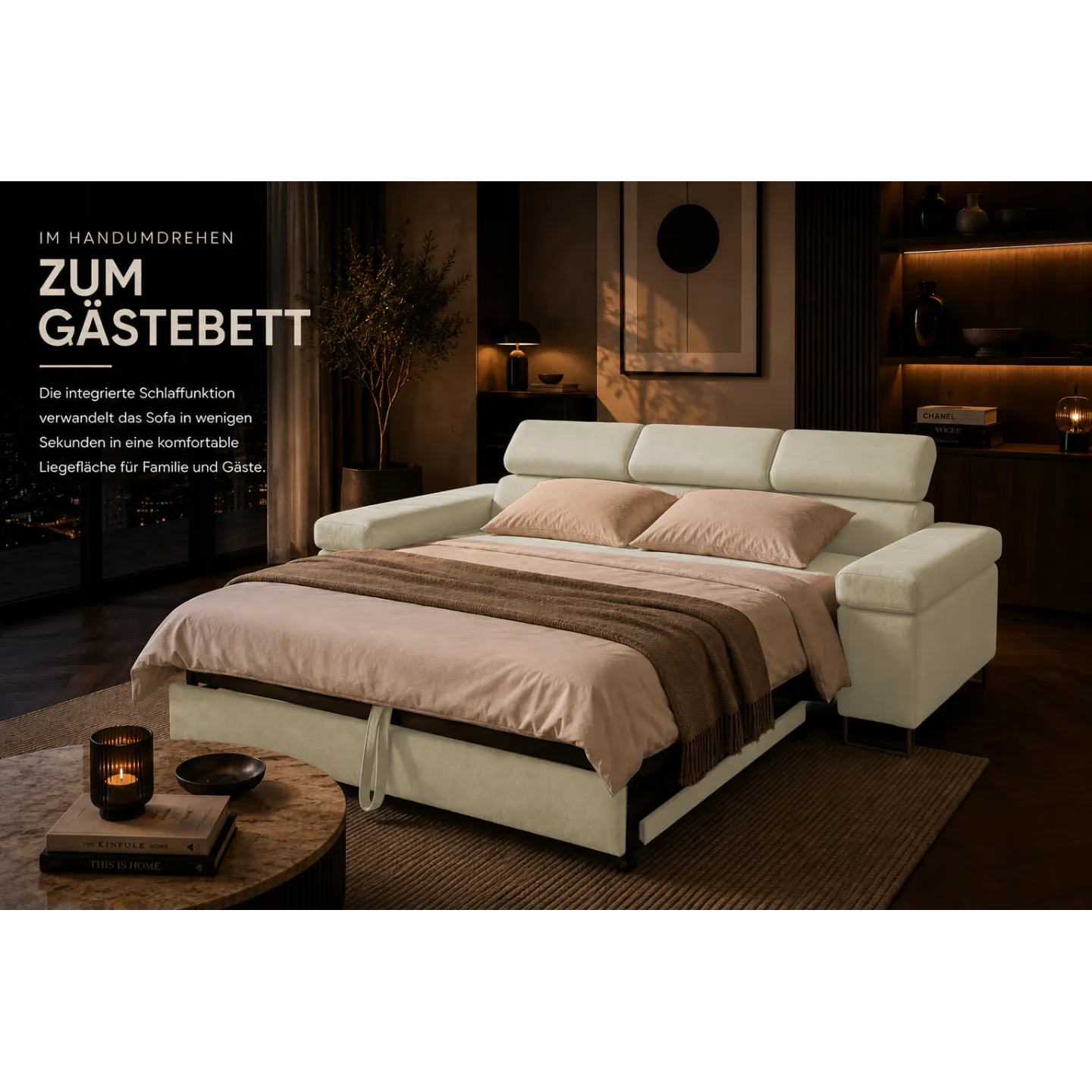 Schlafsofa PAROS mit Bettkasten & Schlaffunktion