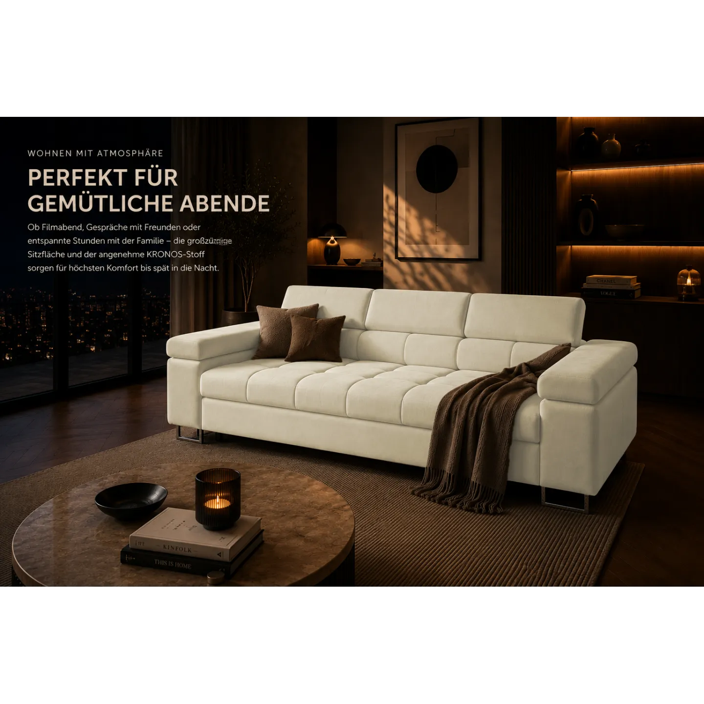 Schlafsofa PAROS mit Bettkasten & Schlaffunktion