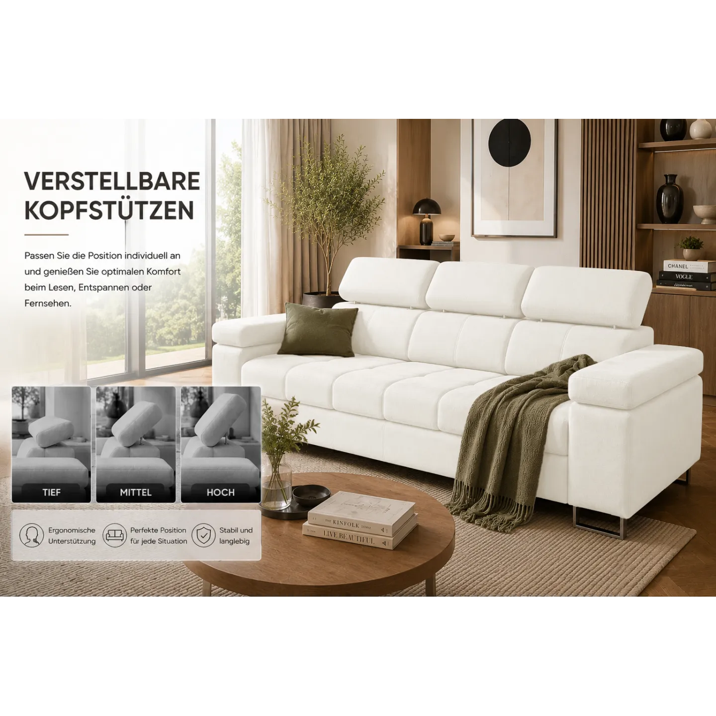 Schlafsofa Paros mit Bettkasten und Schlaffunktion
