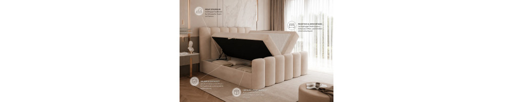Boxspringbetten mit Stauraum kaufen | Komfort & Ordnung